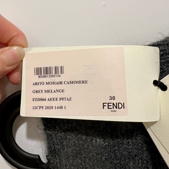 FENDI. BRAND NEW WITH TAGS. Abito midi Fendi in lana e cashmere - Picture 5 of 7